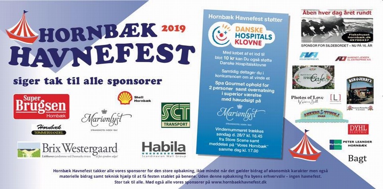 Sponsorer Hornb&aelig;k Havnefest 2019